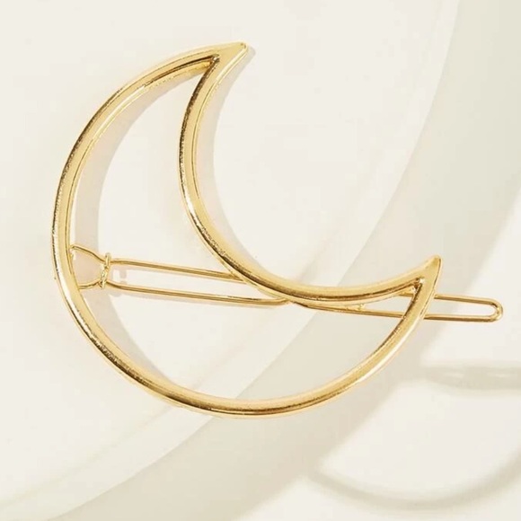 3/$30 Gold Moon Hair Clip - Picture 3 of 6